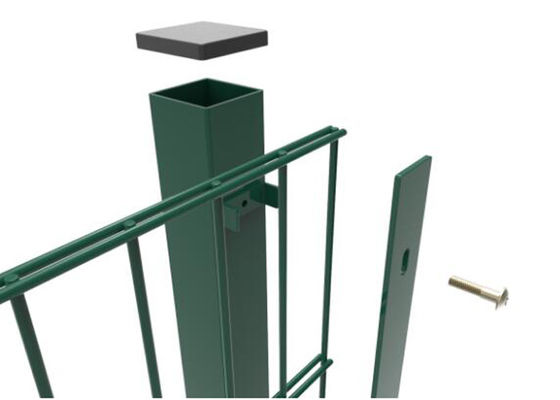 بولي كلوريد الفينيل الأخضر المغلفة 868 مزدوجة التوأم سلك سياج ارتفاع 1880MM مع 60MM آخر